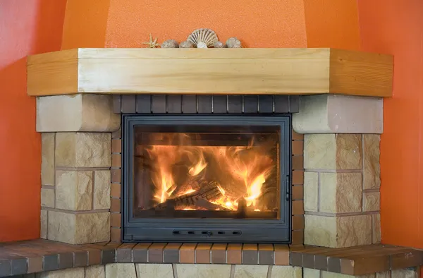 Cosy fireplace — Stock Photo, Image