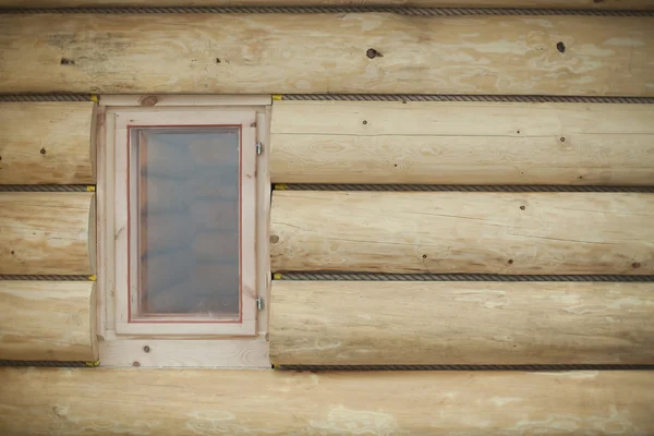 Pared de madera con ventana — Foto de Stock
