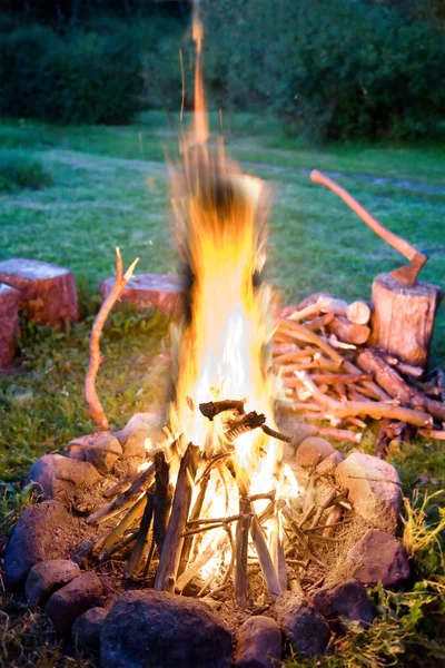 Gemütliches Feuer — Stockfoto