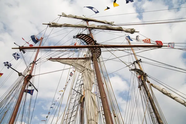 大きな帆船の索具 — ストック写真