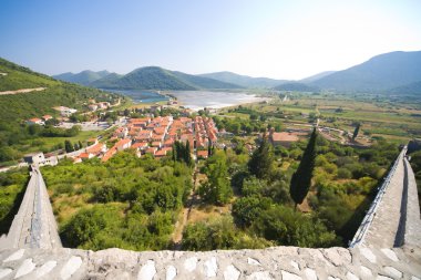 View from Stone fortress on the city clipart