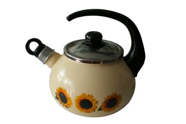 Old kettle with clipping path clipart