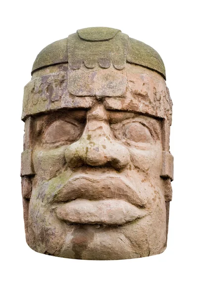 Antigua cabeza olmeca — Foto de Stock