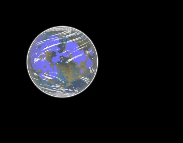 Μπλε πλανήτη στο διάστημα — Φωτογραφία Αρχείου