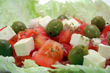 Greek salad closeup clipart