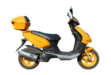 Yellow scooter with clipping path clipart