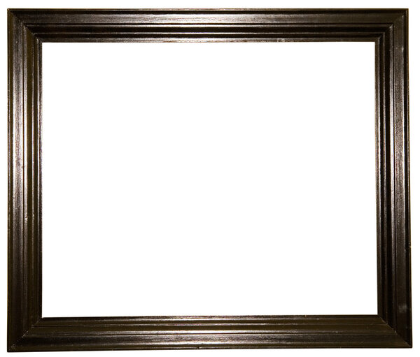 Old wooden frame isolated on white background with clipping paths