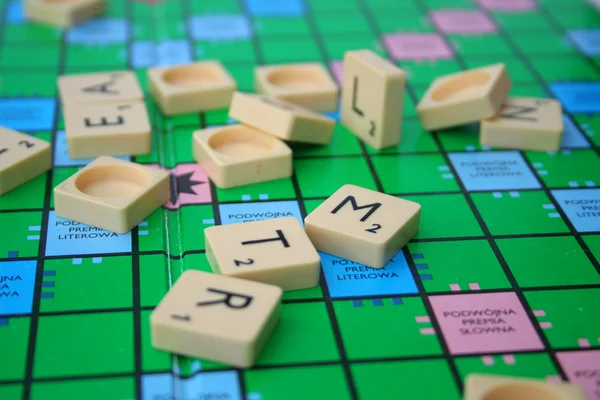 Chaos auf dem Scrabble Board — Stockfoto