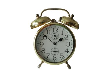 Old alarm clock with clipping paths clipart