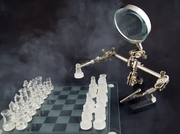 Kouřové skleněné šachy — Stock fotografie