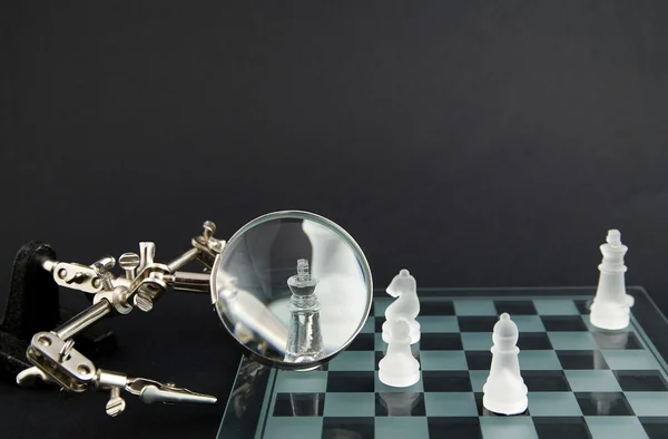 Okopcone szkło szachy — Zdjęcie stockowe
