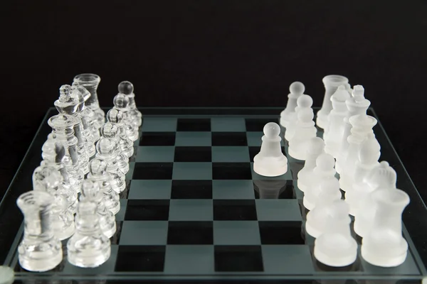 Skleněné šachy - Pojďme si hrát — Stock fotografie