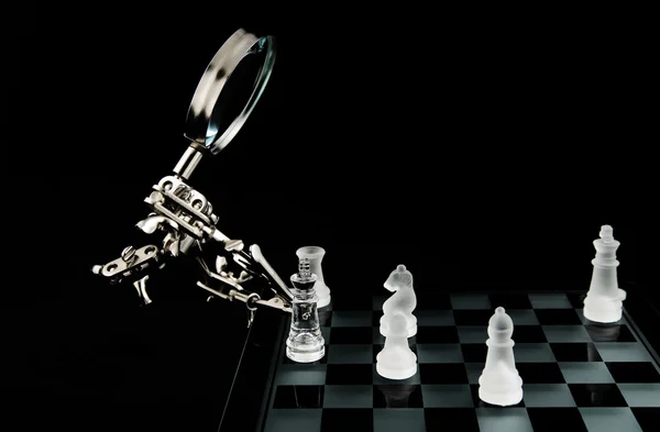 Стеклянные шахматы - мат — стоковое фото