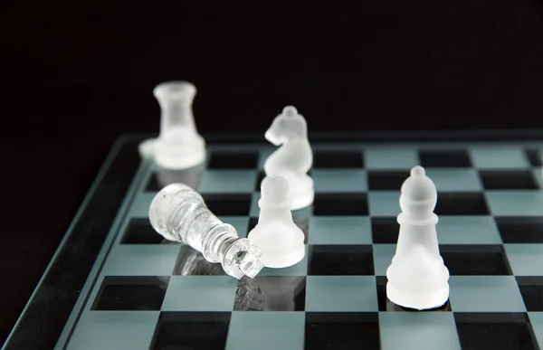 Glass chess - checkmate — Stock Photo, Image