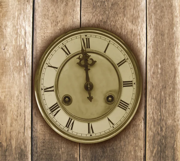 Clock and wood — Stock Photo, Image