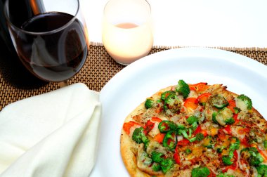 Gourmet Chicken And Veggie Pizza clipart