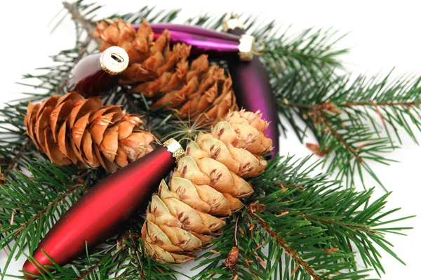 Fir Cones enfeites de Natal — Fotografia de Stock