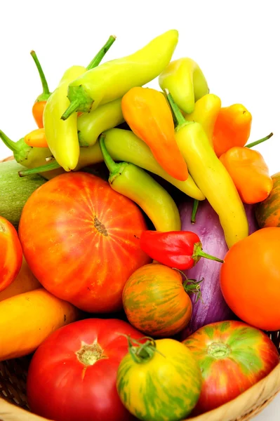 Hot Chilis And Tomatoes — Stock Photo, Image