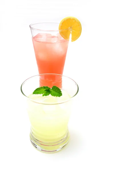Roze en geel limonade — Stockfoto