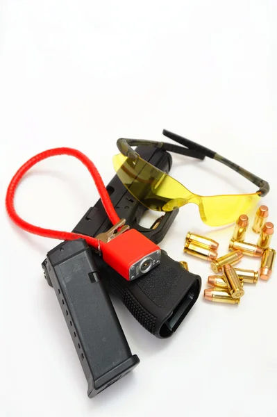 Stock image Gun, Cartridges And Safty Accessories