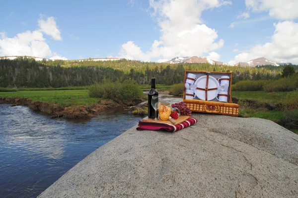 Piknik nad rzeką — Zdjęcie stockowe