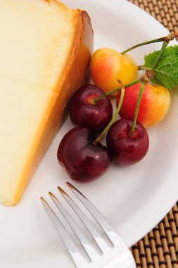 Cherries And Cheese Cake clipart