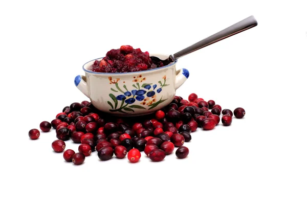 Molho de cranberry e bagas — Fotografia de Stock