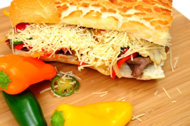 Steak And Sweet Pepper Sandwich clipart