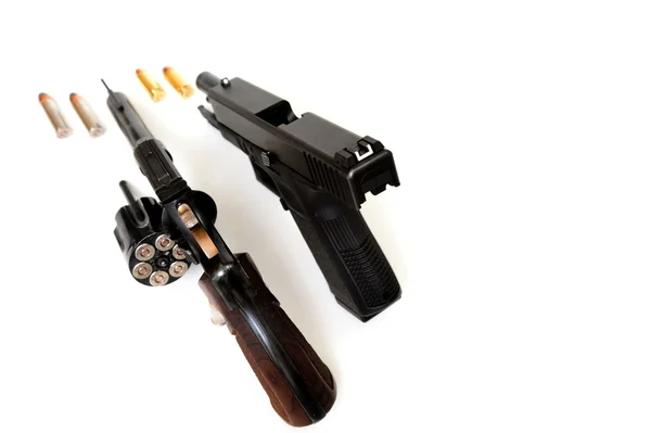 Rewolwer i pistolet — Zdjęcie stockowe