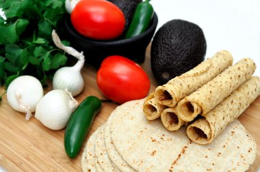 Taquitos And Vegetables clipart