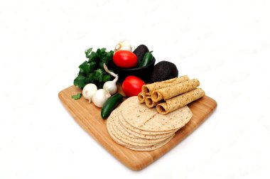 Tortillas, Taquitoes and Veggies clipart