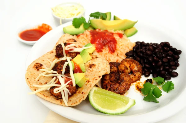 Karides taco plaka — Stok fotoğraf