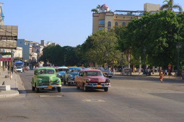 Oldtimers in Havana clipart