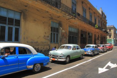 Oldtimers in Havana clipart