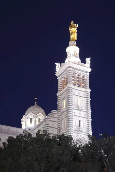 Die Basilika Notre-dame de la garde — Stockfoto