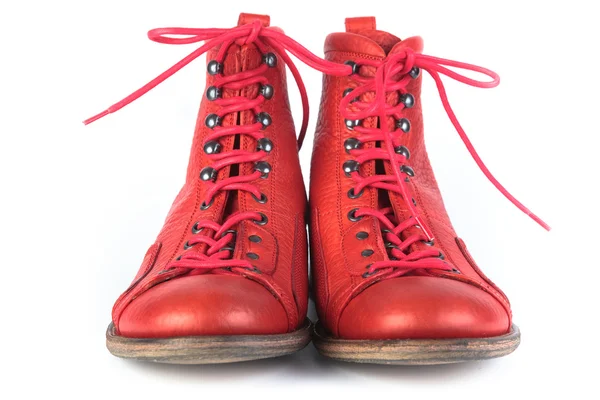 Red shoes with laces — Stock Photo, Image
