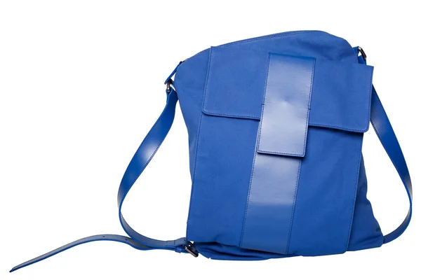 Blauwe dames tas gemaakt van doek. — Stockfoto