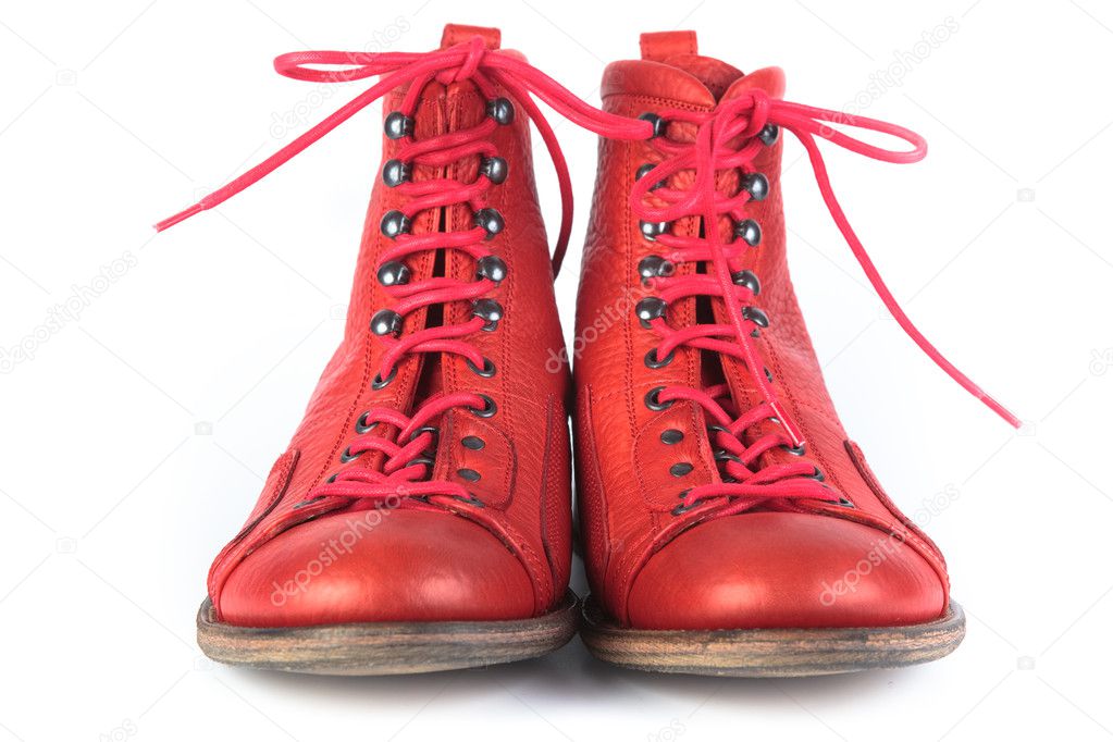 Red shoes with laces