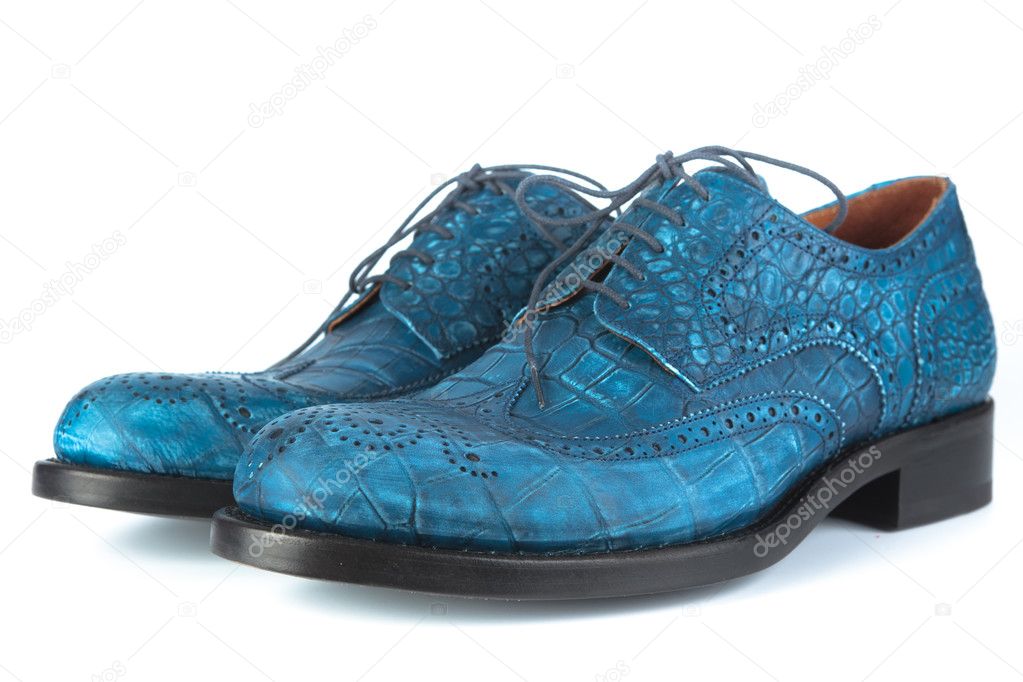 Blue shoes with laces