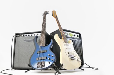 Guitars and amplifiers clipart