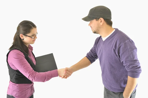 stock image Employer shaking hands