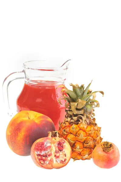 Färsk frukt och saft — Stockfoto
