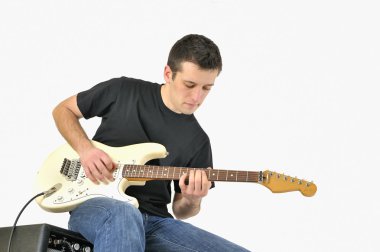 Young guitar player clipart