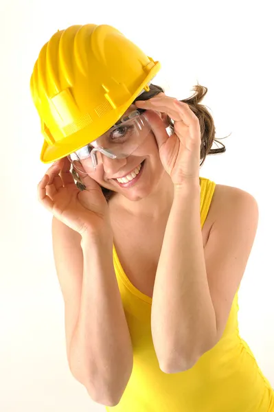Chapéu e óculos de segurança — Fotografia de Stock