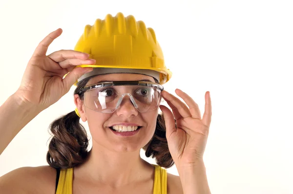 安全性の確保の帽子とメガネ — ストック写真
