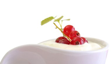 Yogurt and wild fruit clipart