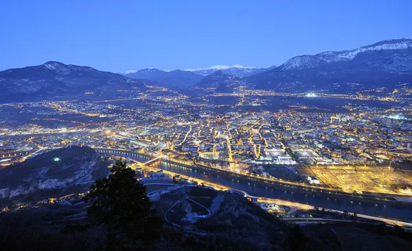 Panoramica di Trento di notte — Foto Stock