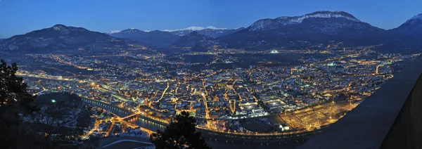 Overview of Trento in night time — Stock Photo, Image