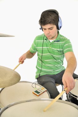 Young with Metronome and drums clipart