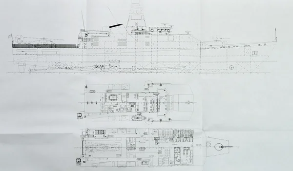 Ship linear drawings — Stock Photo, Image